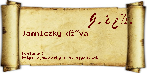 Jamniczky Éva névjegykártya