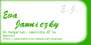 eva jamniczky business card